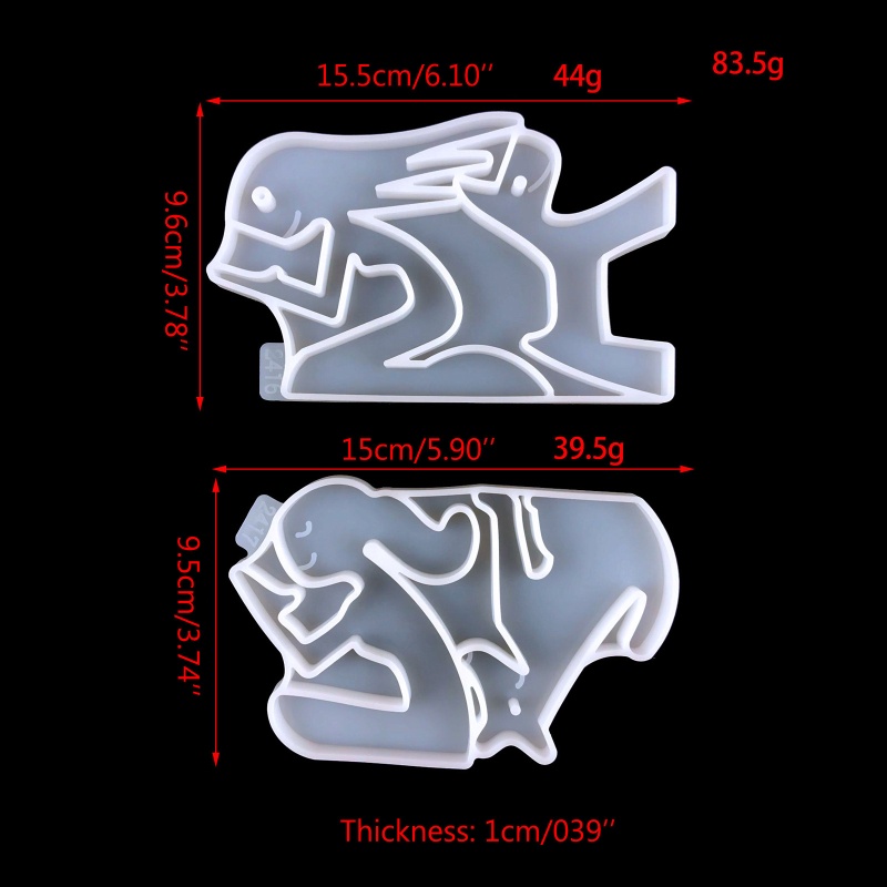Khuôn Silicone Làm Móc Khóa Bằng Nhựa Epoxy Hình Cô Gái / Chú Chó Hôn Có Lỗ