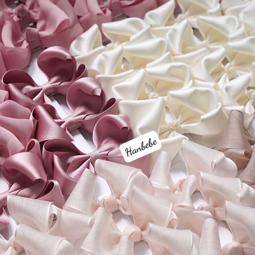 Kẹp tóc nơ trơn dựng handmade Hàn Quốc cho bé gái