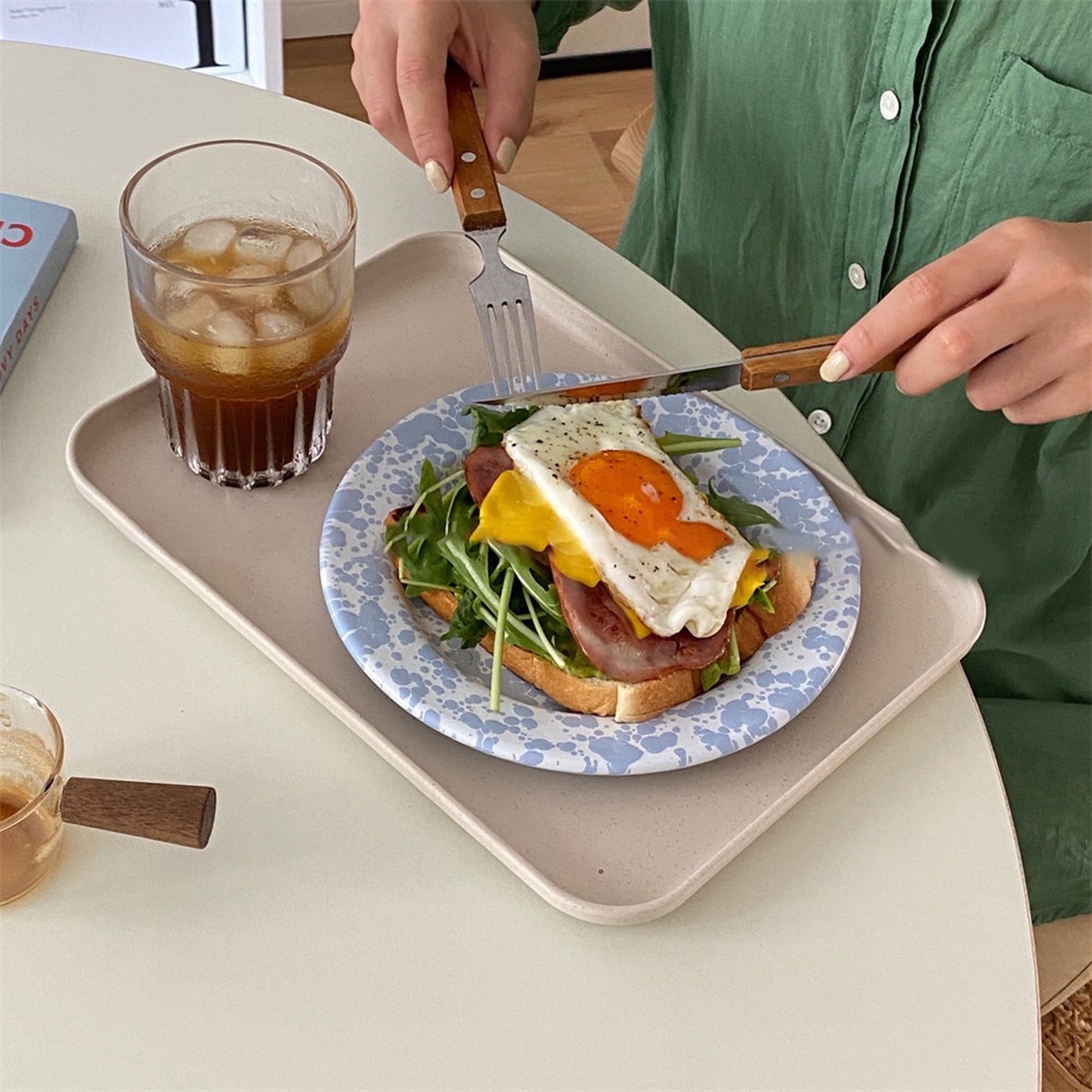 Khay Đựng Thức Ăn Hình Chữ Nhật Màu Sắc Ngọt Ngào