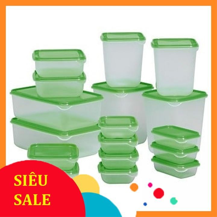 Bộ Hộp 17 Món - Set 17 Hộp Nhựa Cao Cấp Đựng Thực Phẩm Bảo Quản Tủ Lạnh