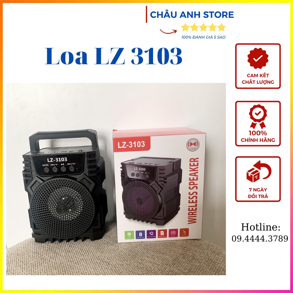 Loa bluetooth LZ-3103 - Thiết kế hầm hố mạnh mẽ cùng khả năng khuếch đại âm thanh mạnh mẽ