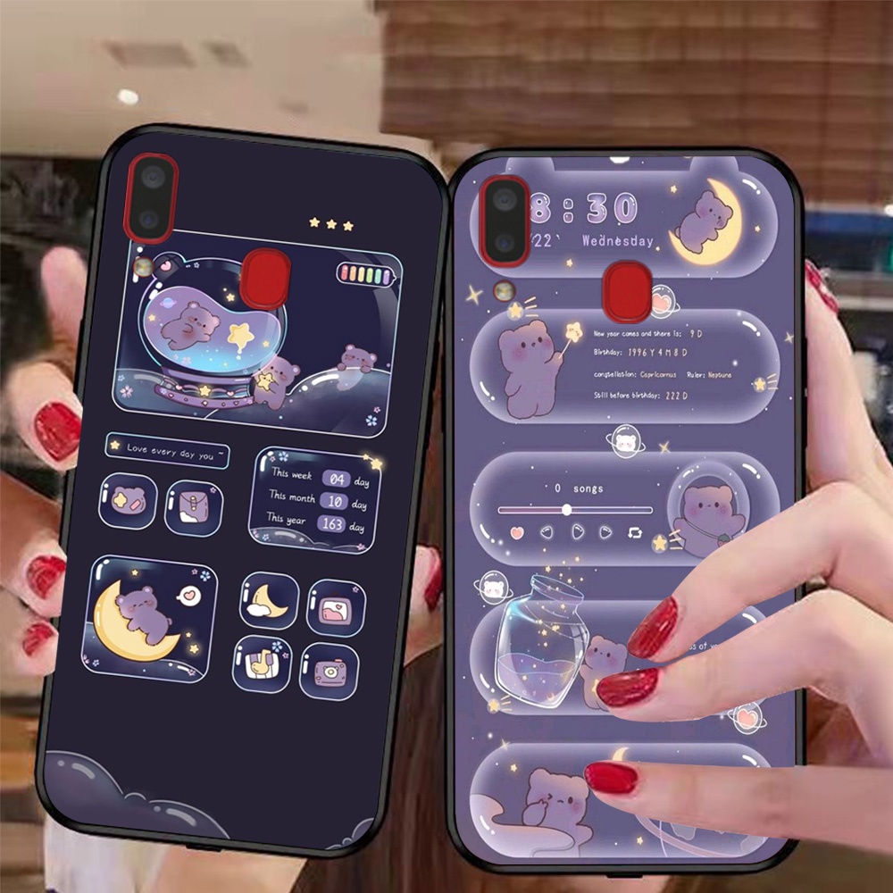 ốp lưng điện thoại Samsung a20 / a30 bộ gấu tím may mắn