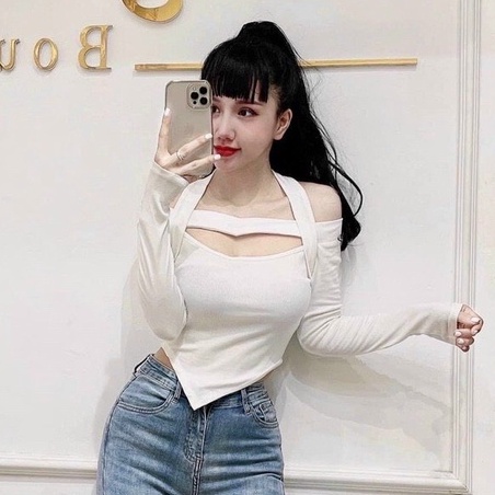 Áo khoét ngực vạt chéo sexy