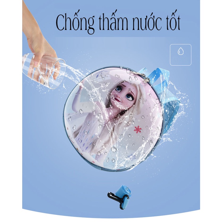 Balo túi dạng trứng in 3D hình thú nhân vật hoạt hình Công chúa elsa sofia ngộ nghĩnh cho bé đi nhà trẻ mầm non mẫu giáo