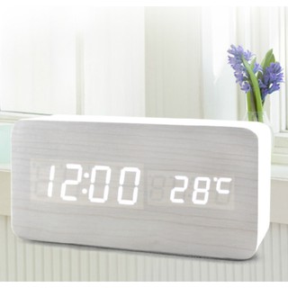 Đồng Hồ Led Để Bàn Vân Gỗ Cao Cấp