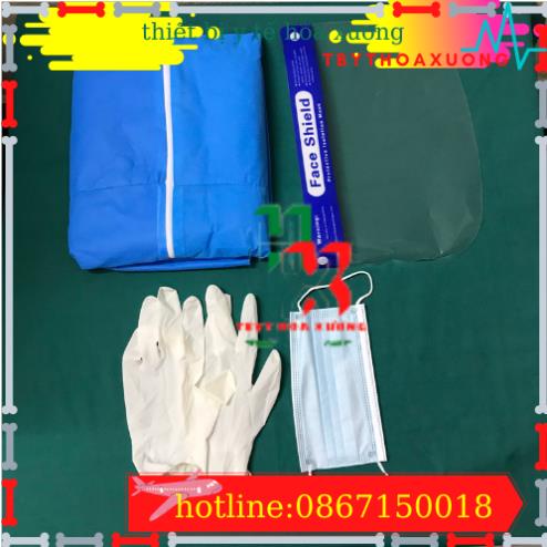 ( Com Bo 10 Bộ) Đồ Bảo Hộ Y Tế, Quần Áo Chống Dịch 7 Món Hàng An Sinh