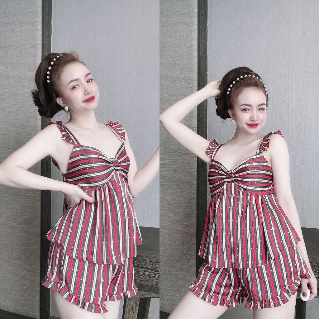 Đồ ngủ nữ❣️FREE SHIP❣️Đồ ngủ sexy lụa Latin cao cấp mềm mại xinh xắn &lt; 63kg