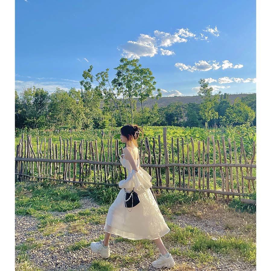 Đầm Cổ Chữ V Hở Lưng Quyến Rũ Thời Trang Xuân Hè Cho Nữ