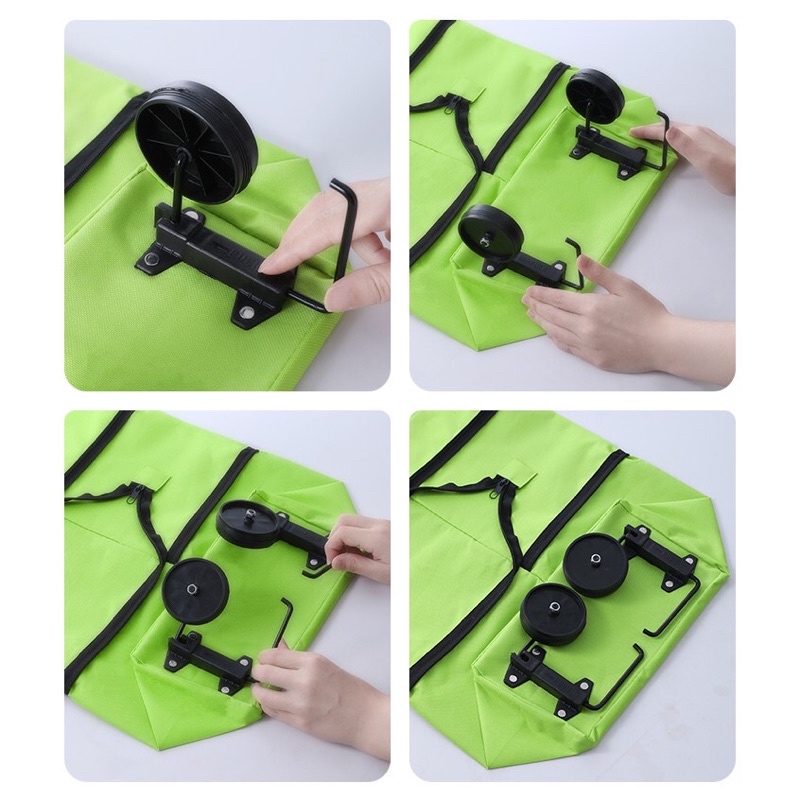 Xe đẩy túi kéo đi chợ có bánh xe, xe kéo đựng đồ đa năng gấp gọn tiện lợi