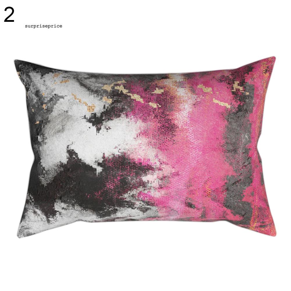 Áo gối khổ chữ nhật 30cm x 50cm in họa tiết cách điệu trang nhã