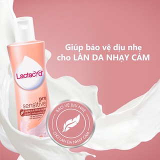 Dung dịch vệ sinh phụ nữ LACTACYD PRO SENSITIVE 250ml (giúp BẢO VỆ DỊU NHẸ CHO LÀN DA NHẠY CẢM )