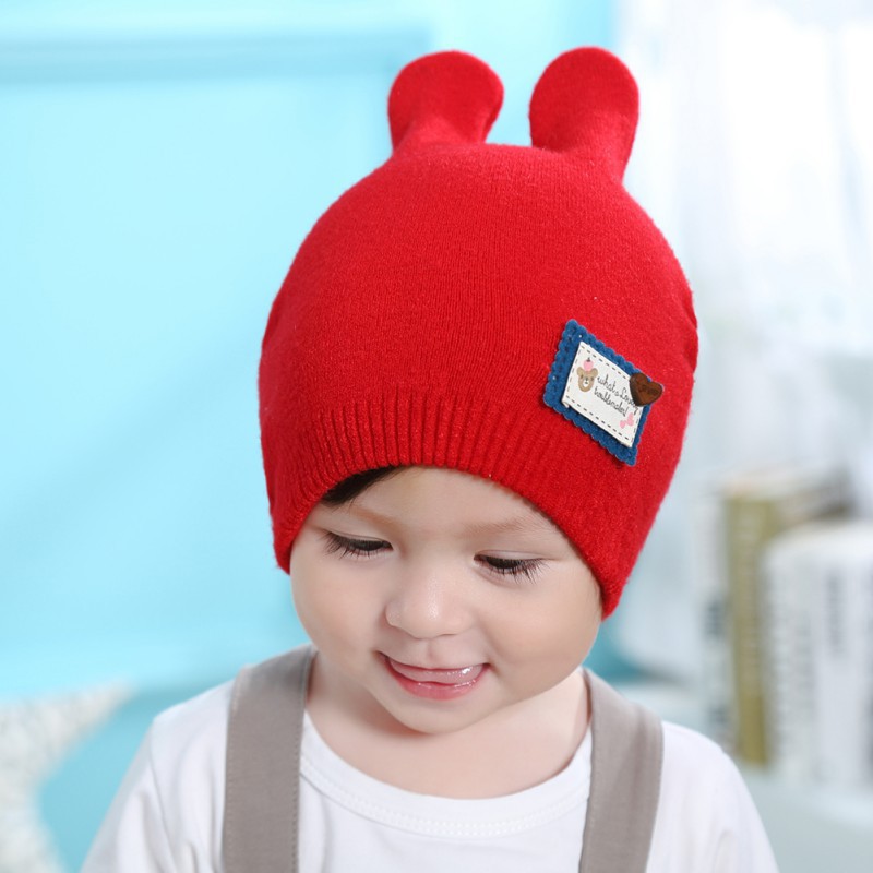 Mũ len hình tai thỏ xinh xắn cho bé