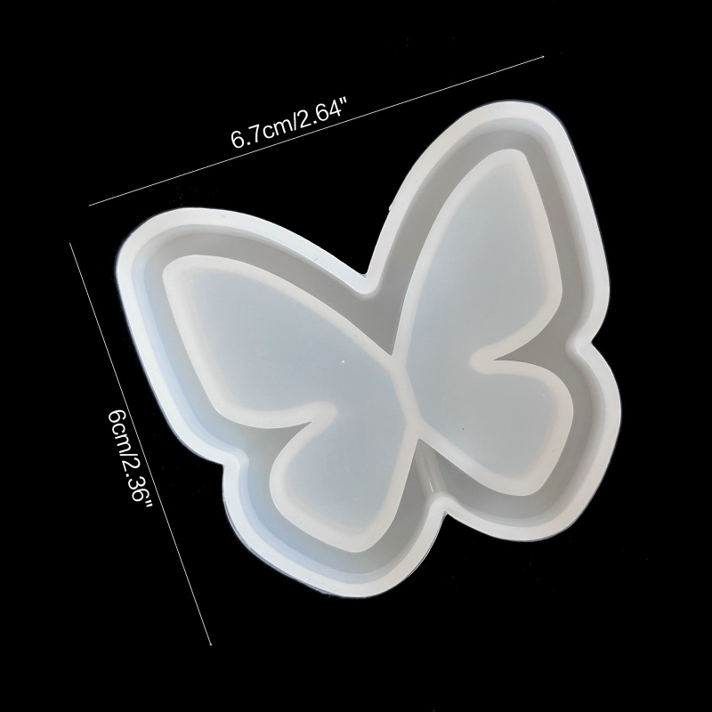 Khuôn Silicone Làm Móc Khóa DIY Hình Bướm Xinh Xắn