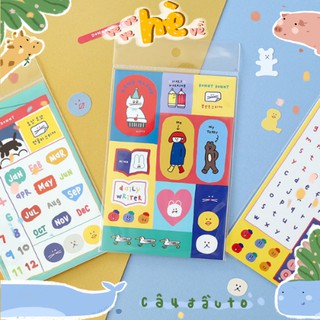Bộ Hai Tấm Hình Dán Nhựa Hàn Quốc Chủ Đề Romane Korea Sticker 2P