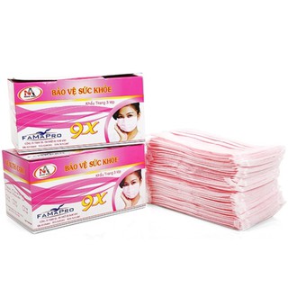 Bộ 3 Hộp Khẩu Trang Y Tế 3 Lớp Nam Anh 9X Màu Hồng Hộp 50 Cái ( Chính Hãng )