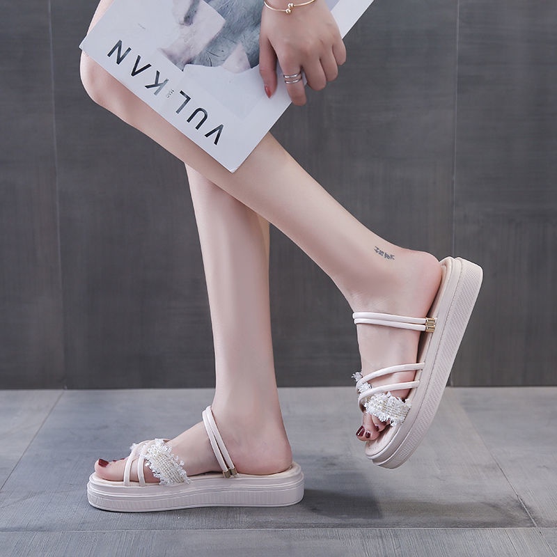 Giày sandal đế xốp dày thời trang mùa hè 2021 năng động cho nữ