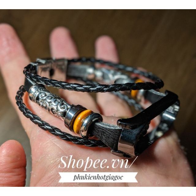 Dây đeo da handmade cá tính retro cho Mi band 5 / 6