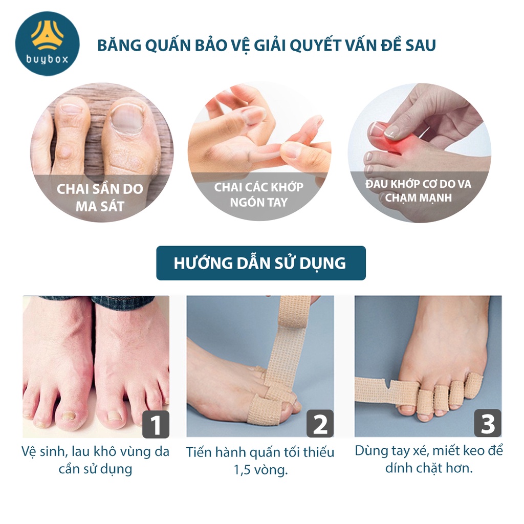 Băng quấn tự dính bảo vệ ngón tay ngón chân khi viết bài, chơi thể thao - Buybox - BBPK247