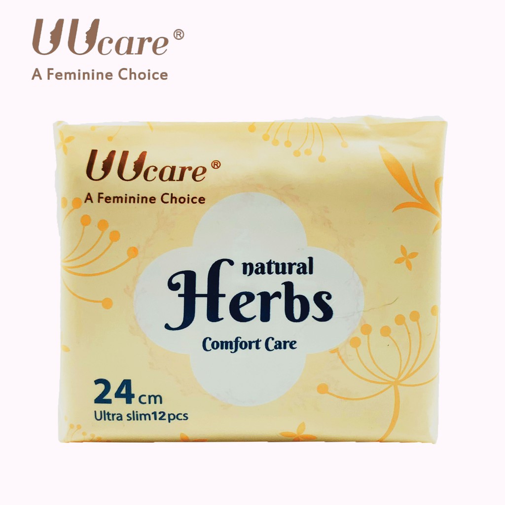 Combo 2 gói Băng vệ sinh thảo dược UUcare Herbal Singapore Ban ngày 24cm