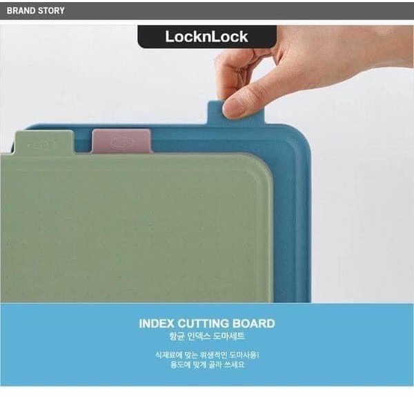 Bộ kệ 3 thớt nhựa kháng khuẩn LocknLock Index Cutting Board CSC251, hàng chính hãng, giá cực êm!