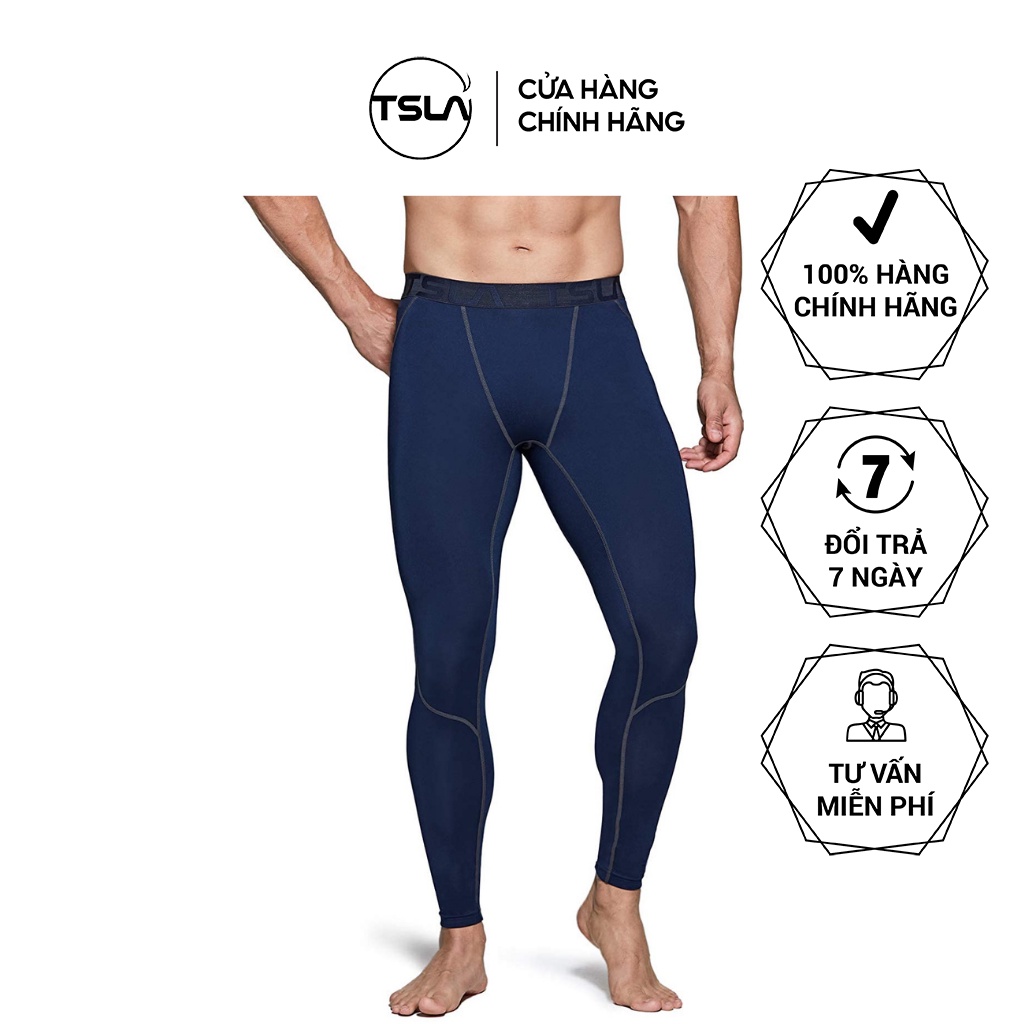 Quần legging thể thao nam giữ nhiệt TSLA lót lông form ôm thun co giãn bó cơ combat chạy bộ đạp xe gym work out