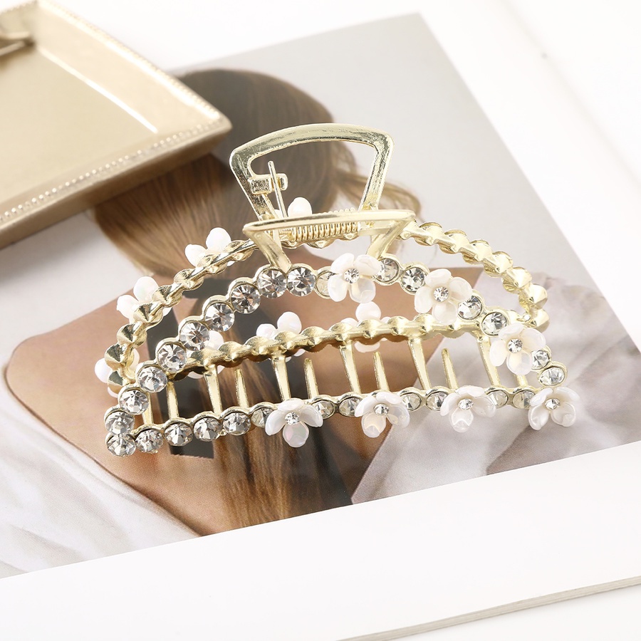 Kẹp Tóc Kim Loại Hình Hoa Đính Ngọc Trai Nhân Tạo Phong Cách Hàn Quốc Mới