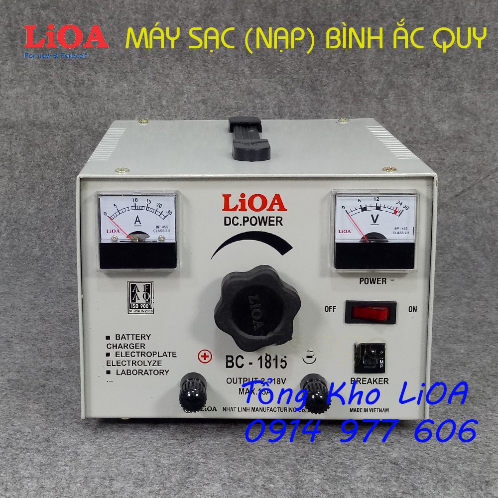 Máy Nạp Ắc Quy LiOA, Dòng Tải 15A/ 30A-18V. Model: BC1815 - BC1830