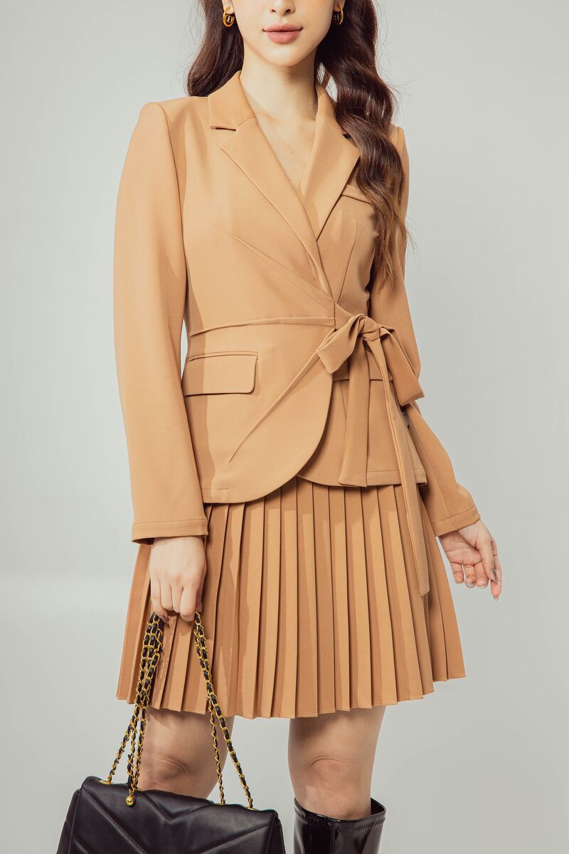 [Mã FAMALLT5 giảm 15% đơn 150k] CCHAT Áo blazer nơ sườn cổ ve | BigBuy360 - bigbuy360.vn