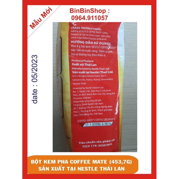 Combo 2 Bịch Bột kem coffee mate 453,7gram - Nestle. Pha trà sữa, cà phê