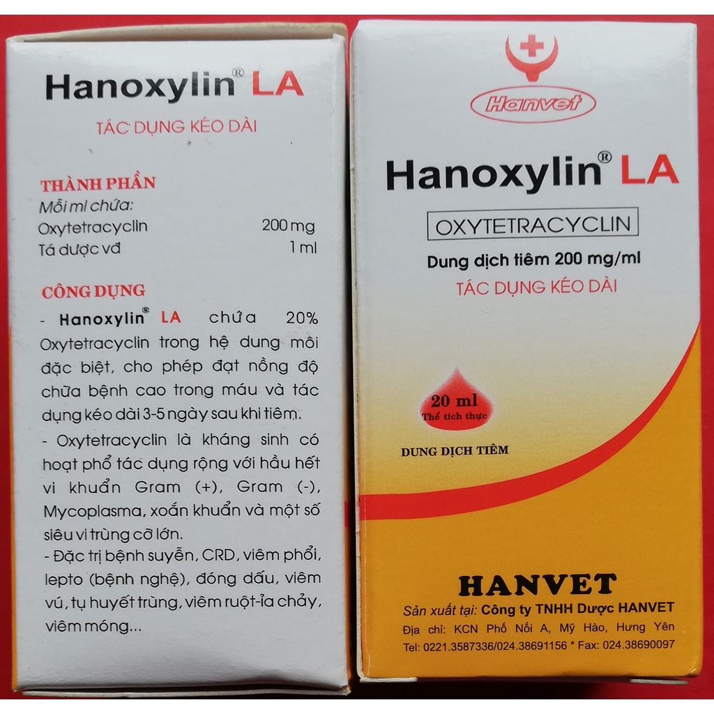 3 lọ Hanoxylin LA 20 ml Chuyên dùng cho gia súc, gia cầm, chó, mèo