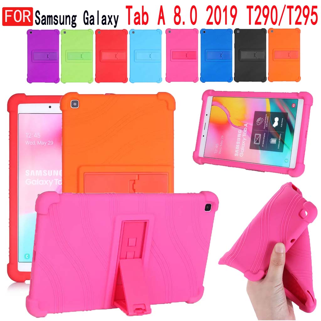 Ốp máy tính bảng silicon mềm chống sốc có giá đỡ cho Đối với Samsung Galaxy Tab A 8.0 "2019 SM-T290 T295