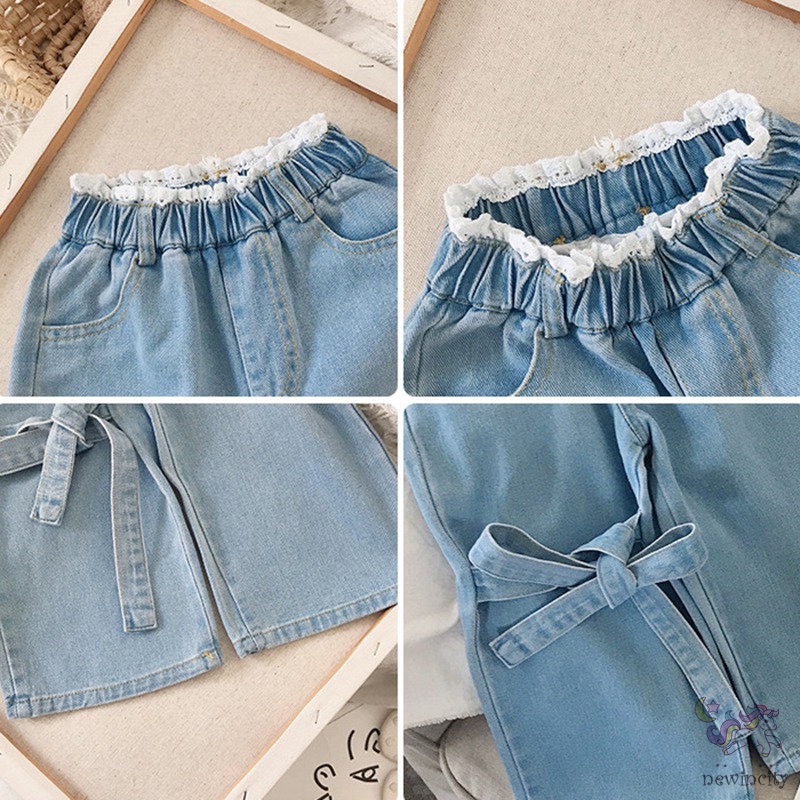 Quần Jean Denim Co Giãn Thời Trang Hàn Quốc Cho Bé Gái