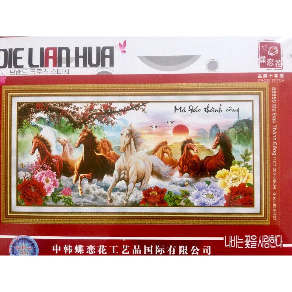 Tranh thêu chữ thập Mã Đáo Thành Công 88859-200x95cm