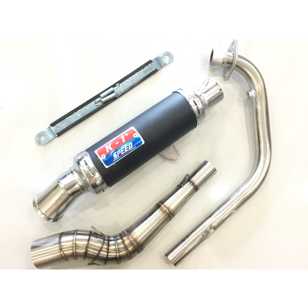 Bộ pô k1 ĐỦ MÀU full cổ cong 2 KHÚC INOX 304 wave 50 - 100, cup, dream, 67, axelo, exciter 50cc,...