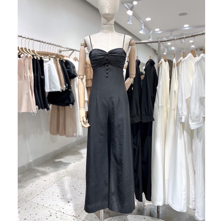 Jumpsuit dáng dài xếp nhún ngực , Peace House Clothing