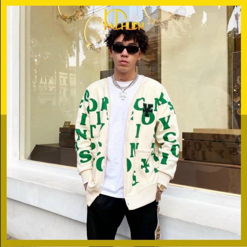 Áo khoác Cardigan unisex form nam nữ in chữ Y