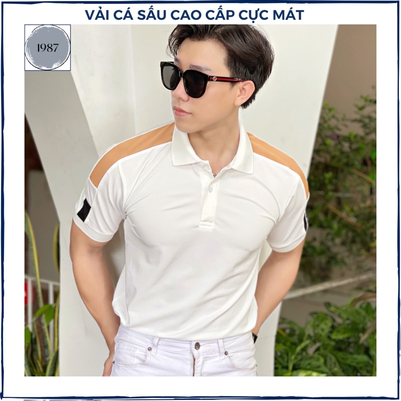 Áo polo nam hoạ tiết vải cá sấu poly cao cấp mặc mát, áo thun nam trung niên form rộng bigsize 100kg quà tặng bạn trai