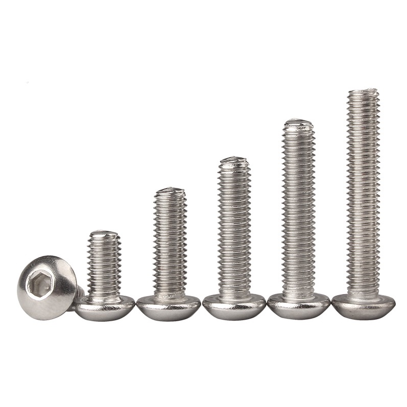 Bộ 10 bu lông M3 M4 M5 M6 lục giác đầu dù / đầu mo / đầu cầu inox