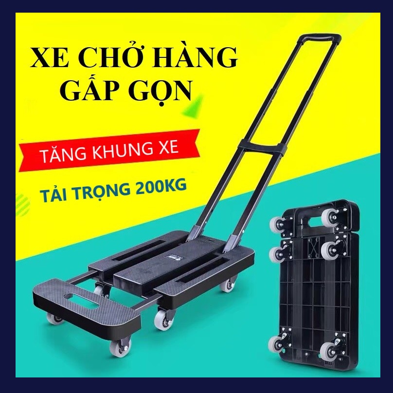 Xe Kéo 6 Bánh Hàng Nhập Khẩu Gấp Gọn Siêu Tải Trọng 200kg