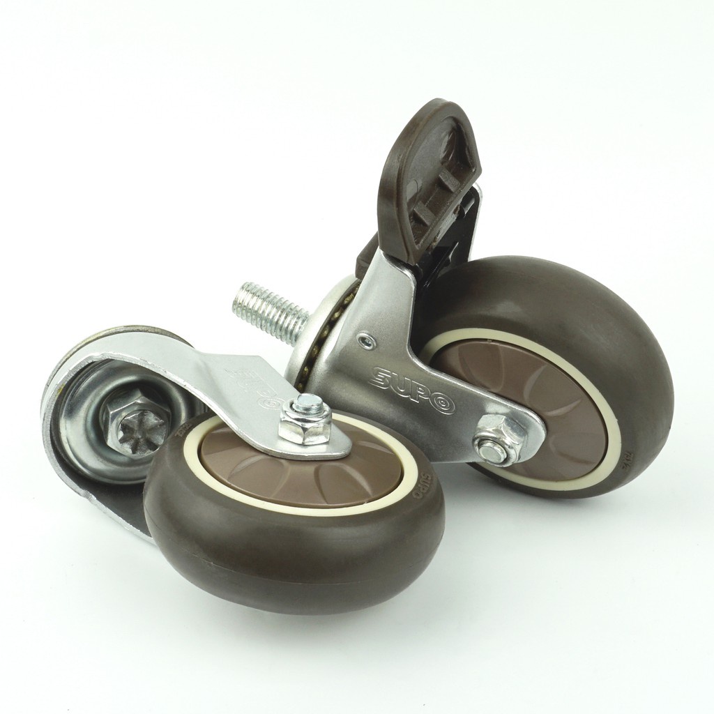 Bánh xe đẩy cao su TPR Niken xám