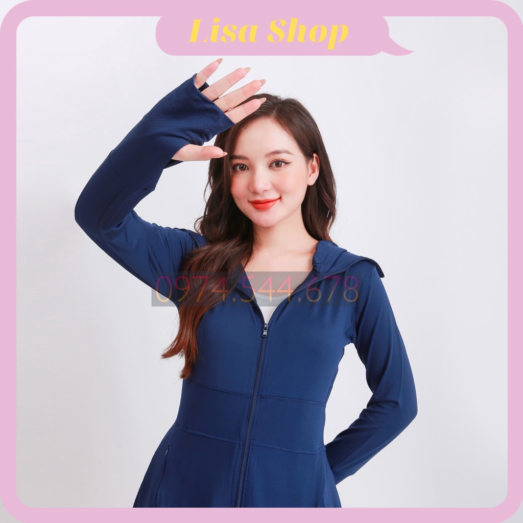 Áo chống nắng nữ toàn thân 2 lớp dáng dài, váy chống nắng áo choàng liền thân vải thông hơi làm mát cao cấp, Lisa M41