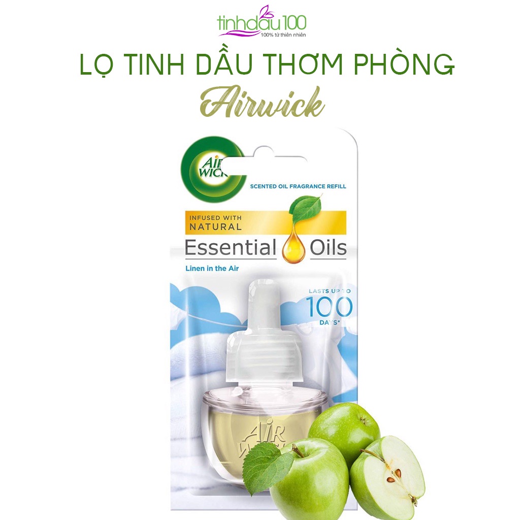 Lọ tinh dầu Airwick 19ml dùng cho máy xông tinh dầu Air wick cung cấp hương thơm liên tục đến 100 ngày Tinh Dầu 100 Shop