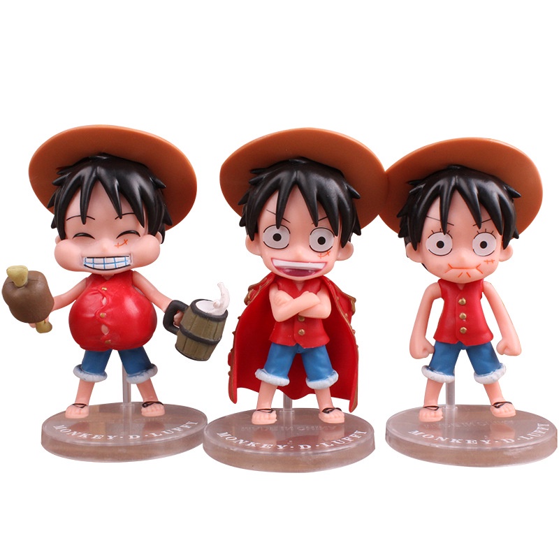 Set 3 Đồ trang trí Nhân Vật Hoạt Hình Luffy Trang Trí