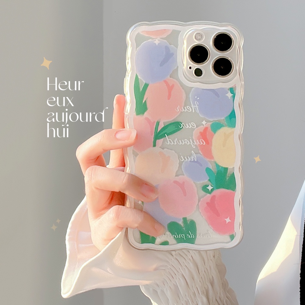 Ốp lưng iphone trong lượn sóng hoa tulip 6/6s/6plus/6splus/7/7plus/8/8plus/xs/11/12/13/14/pro/max/plus/promax TLS27