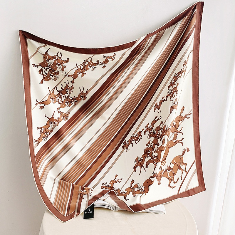 Khăn Choàng Lụa Chống Nắng Thoáng Khí 90cm (35.4inch) In Họa Tiết Tudung WJ1007-25 Thời Trang