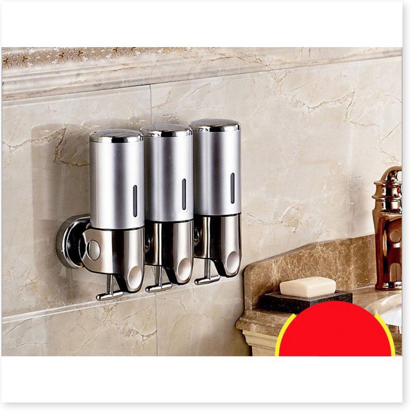 Bình lấy xà phòng tắm treo tường Hotel Lux Bathroom set box 3 bình (Bạc) - Hamilton Place