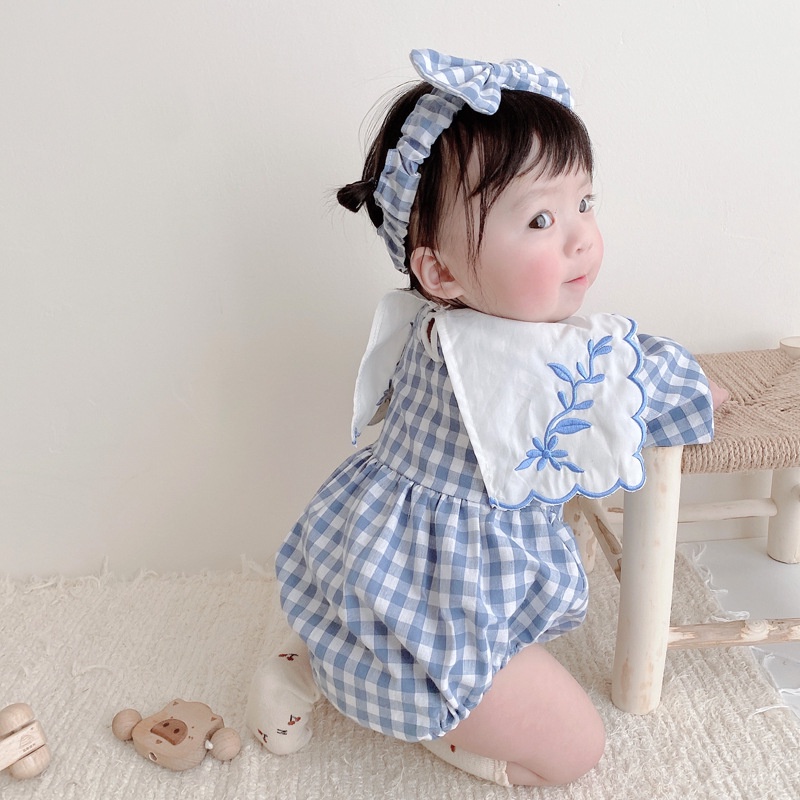 Áo Sơ Mi Tay Dài Họa Tiết Caro Thêu Phong Cách Hàn Quốc Thời Trang Xuân Thu Cho Bé Gái
