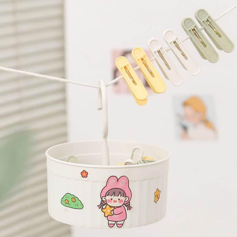 Set 24 Kẹp Quần Áo Chống Trượt Kèm Hộp Đựng