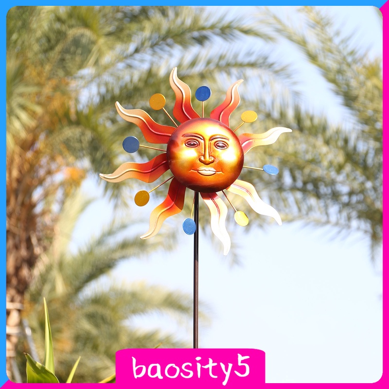 [baosity5]Creative Abstract Sun Wind Spinner Stake Outdoor Yard Garden Home Decors