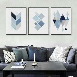 Tranh in canvas nghệ thuật bộ 3 tranh kèm khung